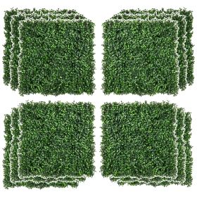 Outsunny 12-Piece 19.75" x 19.75" Milan Artificial Grass, Water Drainage, & Soft Feel, Light Green