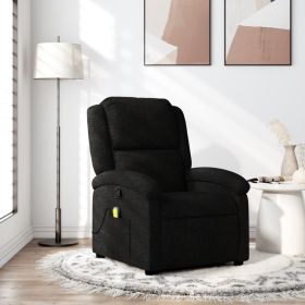 Massage Recliner Chair Black Polyester, Metal, Plywood Single