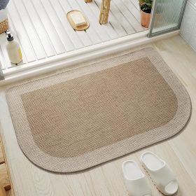 Half Circle Bath Mat, Thin Bathroom Rugs Fit Under Door Quick Dry Non Slip Washable Bathroom Mat with Rubber Backing, Absorbent Half Round Shower