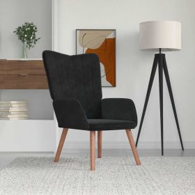 Chill-Out Chair Black Velvet Standard Simple Armchair