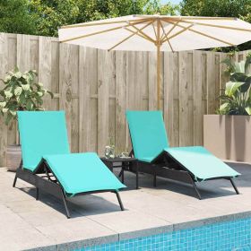 Patio Sun Lounger Black, Blue