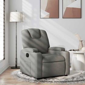 Recliner Chair Dark Grey 100% Polyester, Metal, Plywood