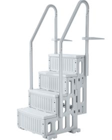 Swimming Pool Ladder, 4-Step Double Handrails Stairs with Non-slip Heavy Duty Steps, Reliable 400 lbs Max Load Capacity