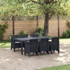 Garden Dining Set 7 pcs Anthracite Polt rattan
