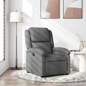 Recliner Chair Dark Grey Fabric (100% polyester), metal, plywood