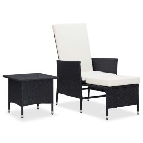 Garden Furniture Set Black and cream white Poly rattan Large