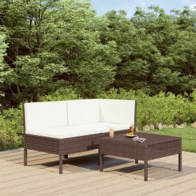 Garden Furniture Set Brown PE rattan 3 Piece Set Modular