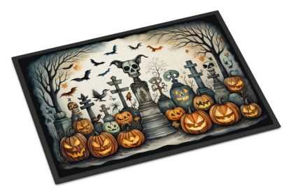 NEW Pet Cemetery Spooky Halloween Doormat Front Door Mat Indoor Outdoor Rugs for Entryway, Non Slip Washable Low Pile, 18H X 27W