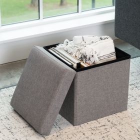 Collapsible Storage Ottoman, Gray