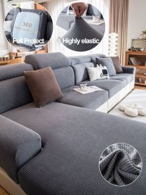 1 Pc Sofa Cover, Waterproof Hat, All Season Universal Cover, Seat Cushion, Cat Scratch, Fully Wrapped in Fleece (Color: Dark Gray, size: 2-person seat)